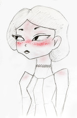 Manga style illustration, sketch