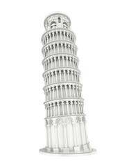 Leaning Pisa Tower Isolated