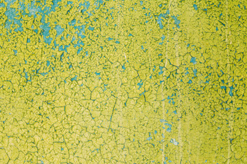 Close View Of Multilayer Dyed And Cracked Flaked Texture Of Blue