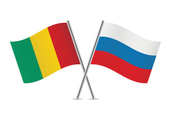 Guinea and Russia flags.Vector illustration.