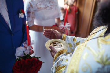 Fototapeta premium wedding ceremony in church