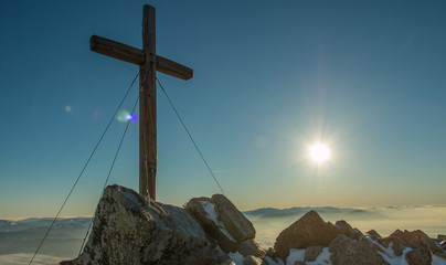 cross on the top of hill