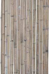 bamboo fence isolated on white background. clipping path