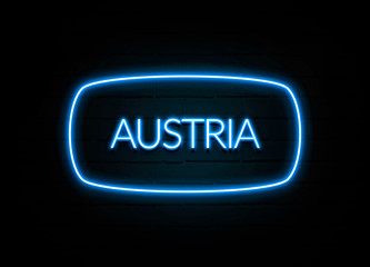 Austria   - colorful Neon Sign on brickwall