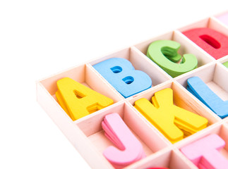 colorful Wooden alphabet blocks with letters