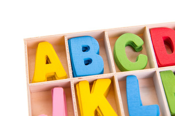 colorful Wooden alphabet blocks with letters