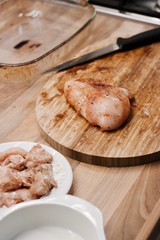 Fototapeta na wymiar Chicken meat in the kitchen
