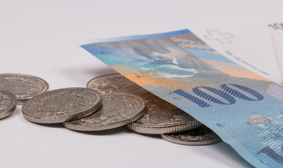 Close up picture of Swiss franc.