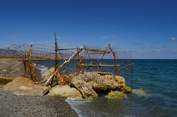 Rusty grating blocking access to a part of Maleme