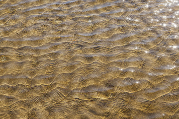 Beautiful sand formations have emerged at sea