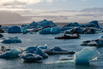 View of melting down glacier due to global warming © Nejron Photo