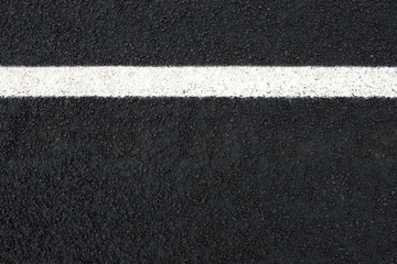 road and white road marking (horizontal) with text space seen from above. 