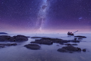 seascape with milky way