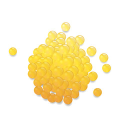 Orange Pills Set Isolated on White Background