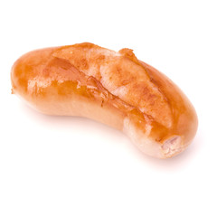 One Roasted sausage isolated on white background cutout