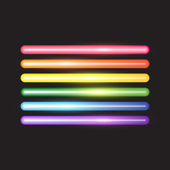 Glowing neon lines, abstract LGBT flag, vector illustration