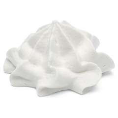 Whipped cream swirl  isolated on white background cutout