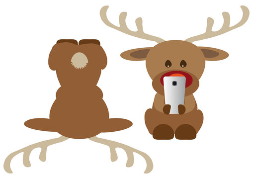 Funny cut out reindeer cartoon