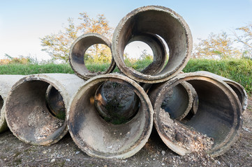 Old concrete tubes.