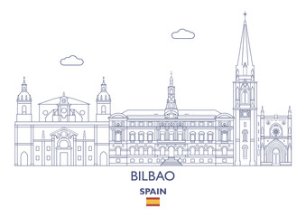 Fototapeta premium Bilbao City Skyline, Spain