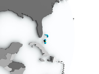 Map of Bahamas with flag