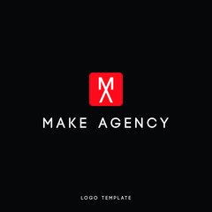 Creative abstract logo design using letter a and m. Modern flat design. Vector illustration.