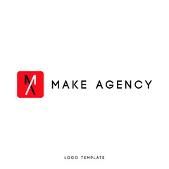 Creative abstract logo design using letter a and m. Modern flat design. Vector illustration.