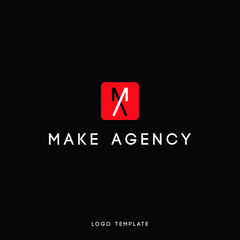 Creative abstract logo design using letter a and m. Modern flat design. Vector illustration.