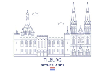 Fototapeta premium Tilburg City Skyline, Netherlands