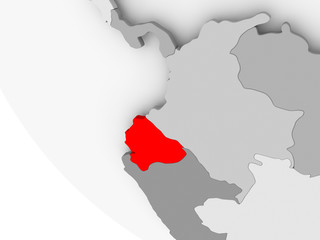 Map of Ecuador in red