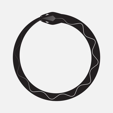 The symbol of Ouroboros snake, vector illustration