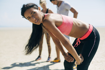 Portrait of athlete woman after workout outdoors