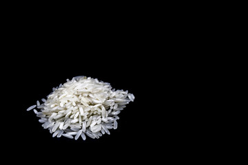 A grain of rice isolated with black background