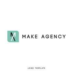 Creative abstract logo design using letter a and m. Modern flat design. Vector illustration.