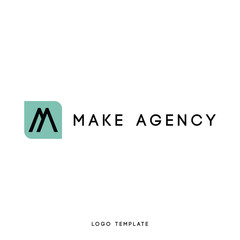 Creative abstract logo design using letter a and m. Modern flat design. Vector illustration.
