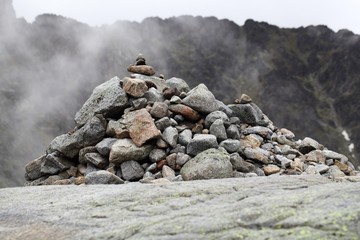 Stack of stones in the mountains