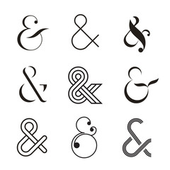 Ampersand collection, vector illustration isolated on white background - 176866077
