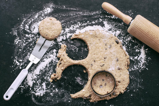 Food: Wholemeal scones, dough