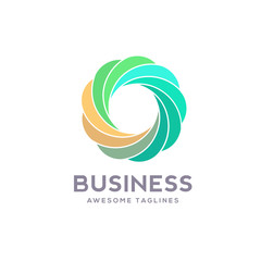 circle logo various colors Vector , best Abstract flow logo template. Round shape and infinity loop symbol, technology icon, geometric logo