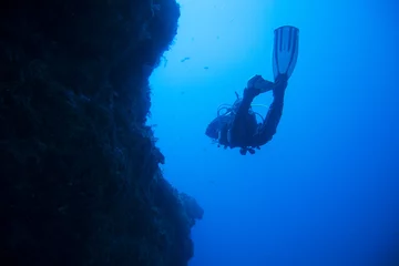Keuken foto achterwand Canarische Eilanden diver swimming