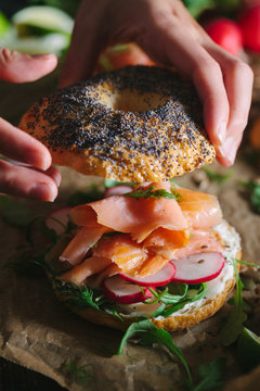 Bagel with smoked salmon