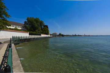 Fototapeta premium Castle promenade in Friedrichshafen at Lake Constance - Lake Constance, Baden-Wuerttemberg, Germany, Europe