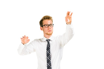 Half length portrait of a smart young businessman