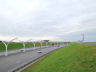 high-speed motorway in the city