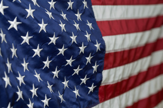 American Flag shot with a tilt-shift lens.