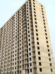 Obraz premium Building construction, tower cranes, low angle