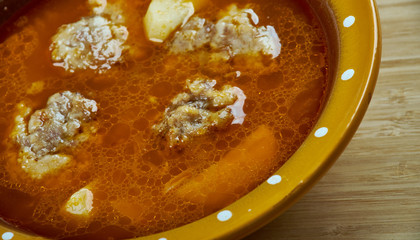 Turkish soup with meatballs