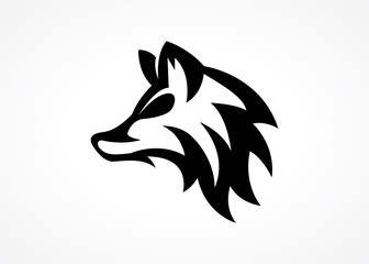 elegant modern wolf head logo