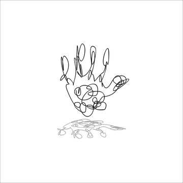 hand icon vector doodle