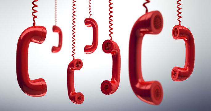 Rote h&auml;ngende Telefonh&ouml;rer - 2